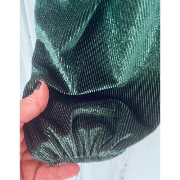 Emerald Green Velour Copper Closet Cropped Long Sleeve - Picture 5 of 11
